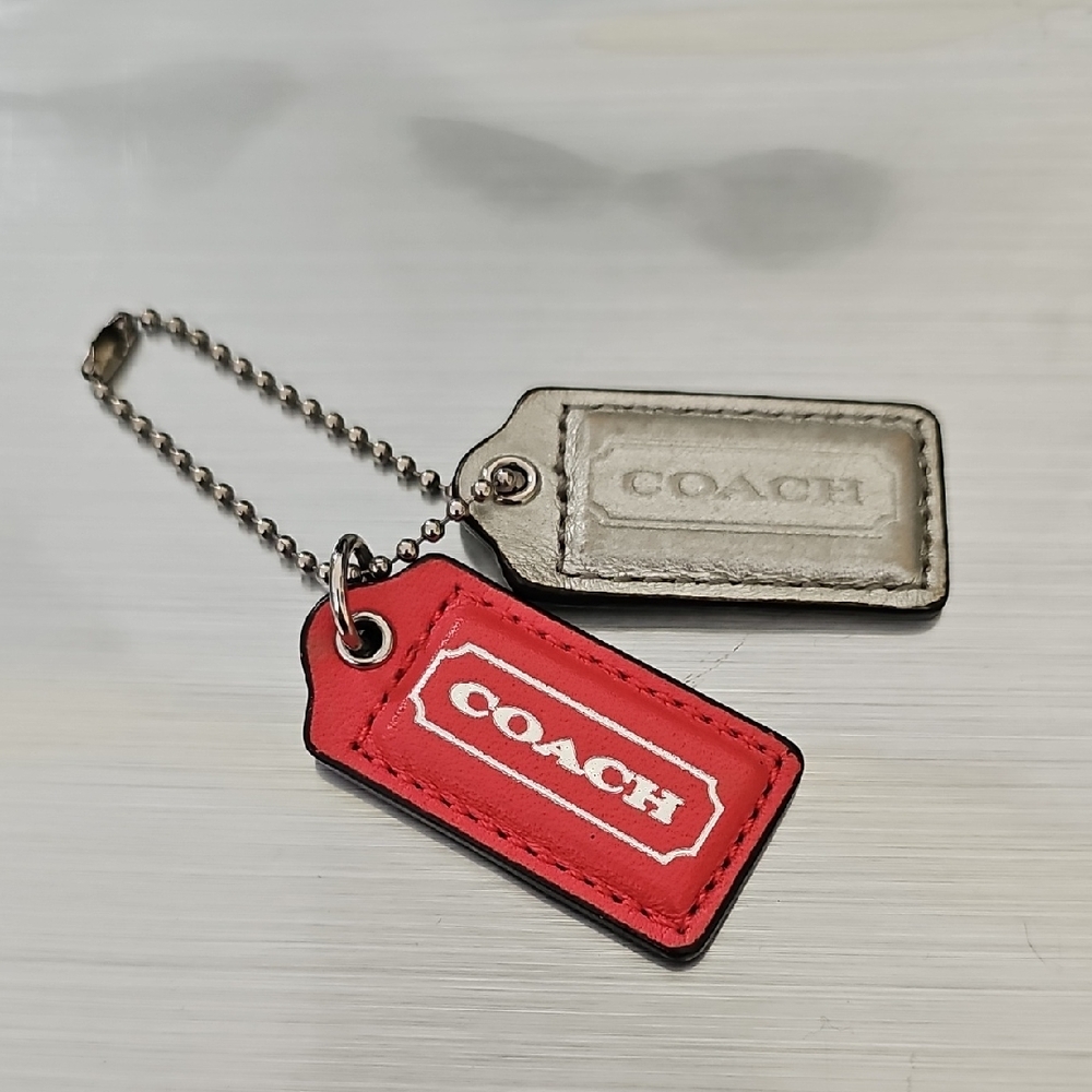 Coach Red and Silver Hang Tag Set